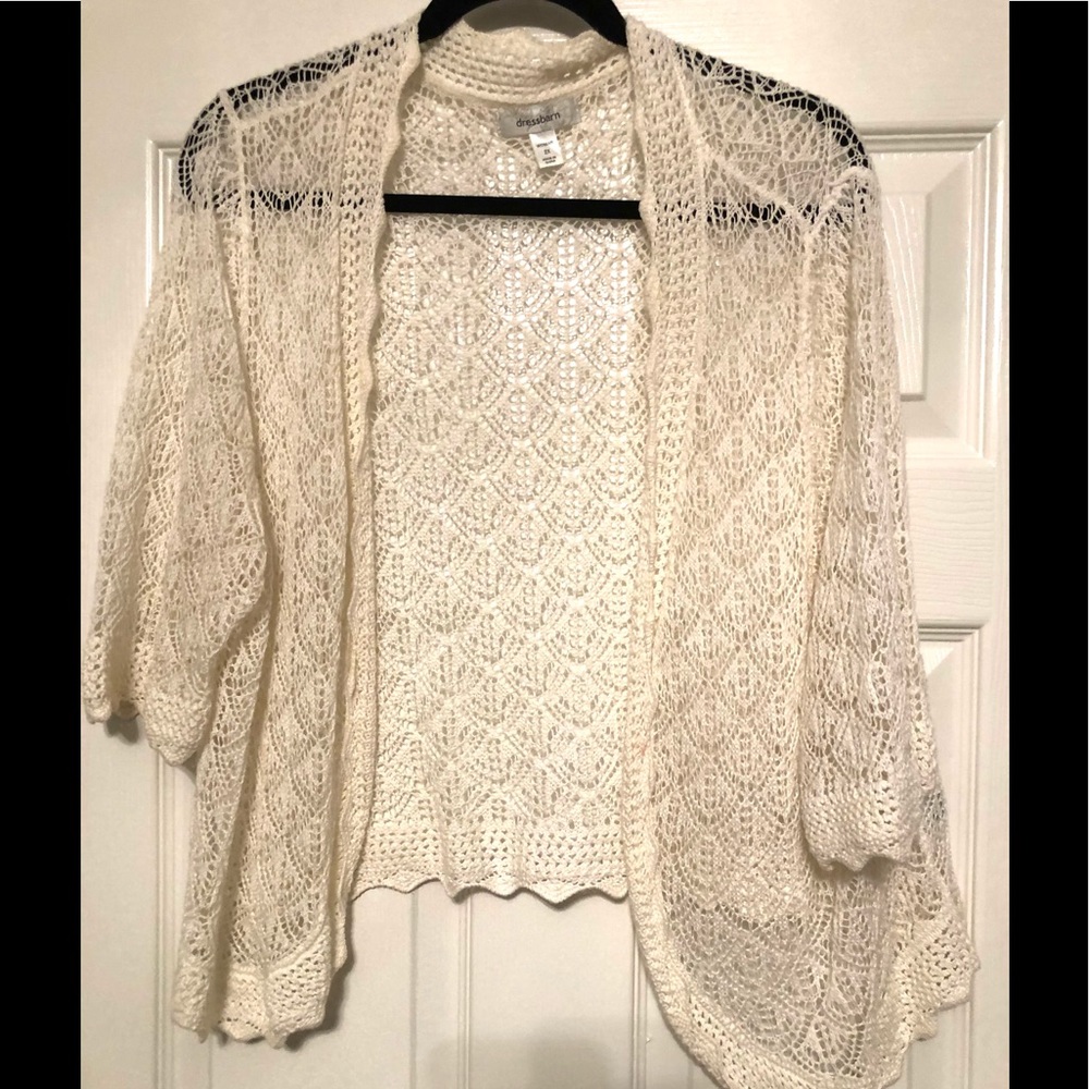 Cream Colored Crocheted Shrug
